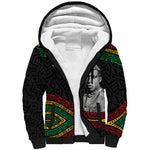 Henry Johnson Black History Month Sherpa Hoodie Pan African Colors Tribal Geometric Pattern
