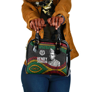 Henry Johnson Black History Month Shoulder Handbag Pan African Colors Tribal Geometric Pattern
