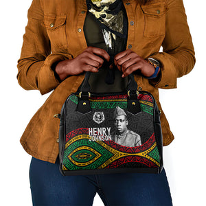 Henry Johnson Black History Month Shoulder Handbag Pan African Colors Tribal Geometric Pattern