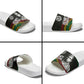 Henry Johnson Black History Month Slide Sandals Pan African Colors Tribal Geometric Pattern