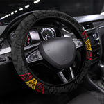 Henry Johnson Black History Month Steering Wheel Cover Pan African Colors Tribal Geometric Pattern