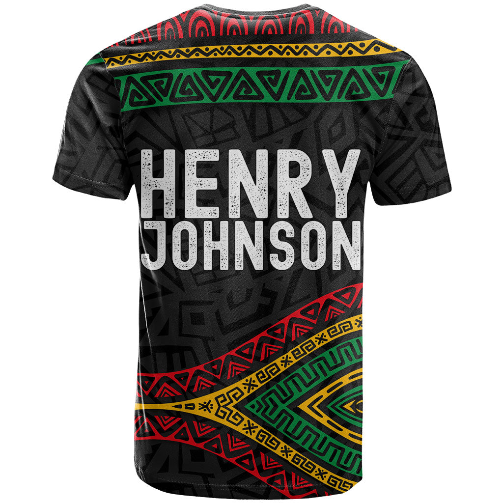 Henry Johnson Black History Month T shirt Pan African Colors Tribal Geometric Pattern