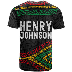 Henry Johnson Black History Month T shirt Pan African Colors Tribal Geometric Pattern