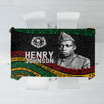 Henry Johnson Black History Month Tablecloth Pan African Colors Tribal Geometric Pattern