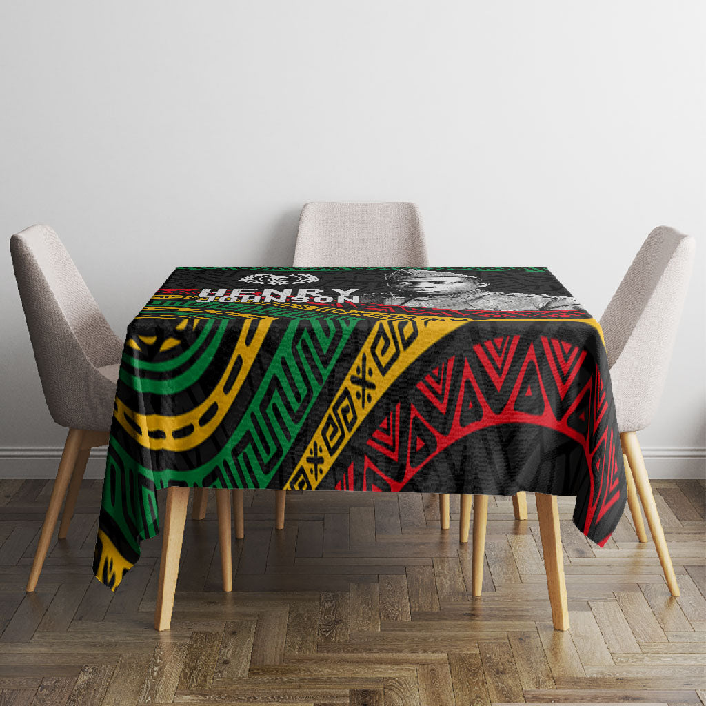 Henry Johnson Black History Month Tablecloth Pan African Colors Tribal Geometric Pattern