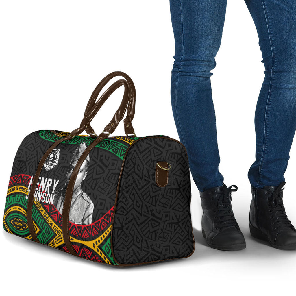 Henry Johnson Black History Month Travel Bag Pan African Colors Tribal Geometric Pattern