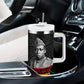 Henry Johnson Black History Month Tumbler With Handle Pan African Colors Tribal Geometric Pattern