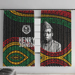 Henry Johnson Black History Month Window Curtain Pan African Colors Tribal Geometric Pattern