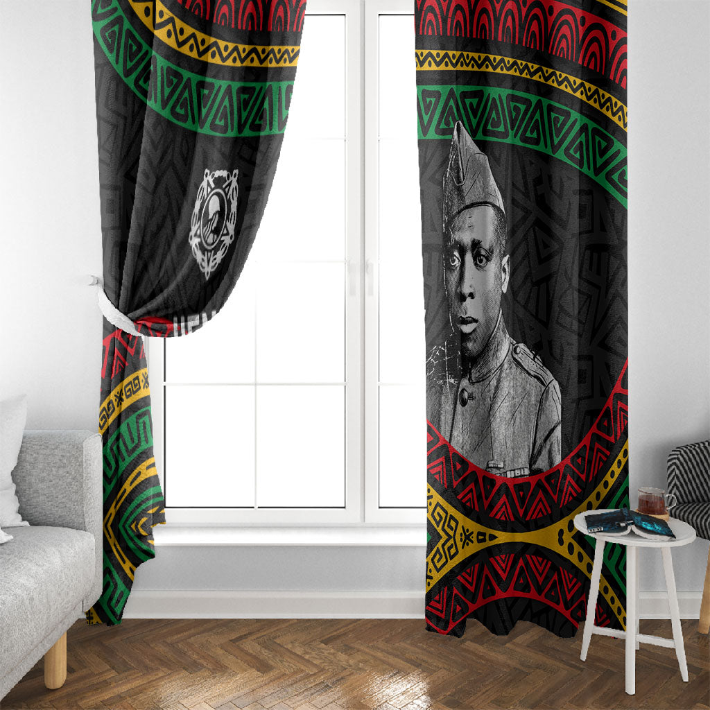 Henry Johnson Black History Month Window Curtain Pan African Colors Tribal Geometric Pattern