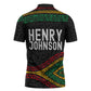 Henry Johnson Black History Month Zipper Polo Shirt Pan African Colors Tribal Geometric Pattern