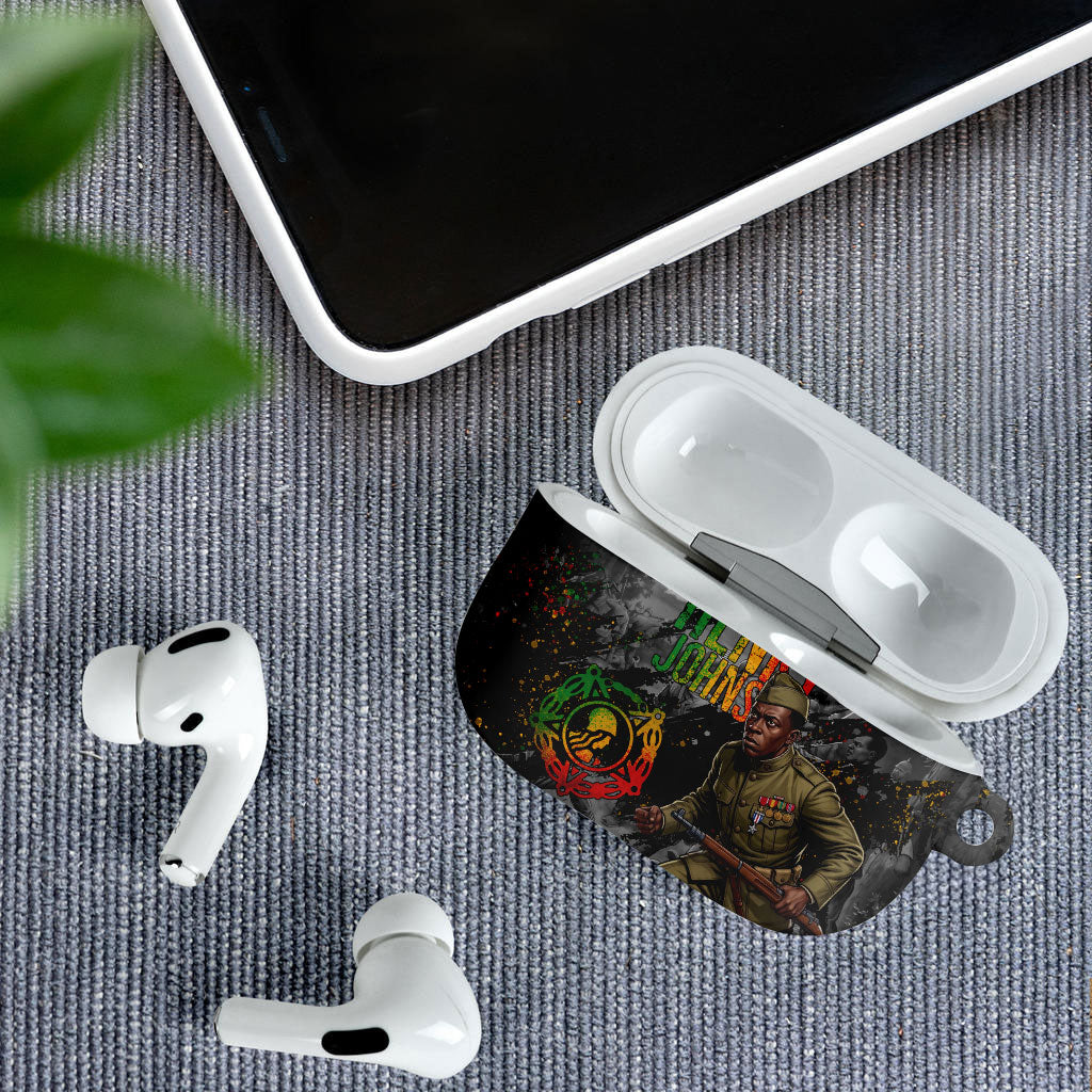 Henry Johnson Black History Month AirPods Case Harlem Hellfighters Pan African Grunge Art