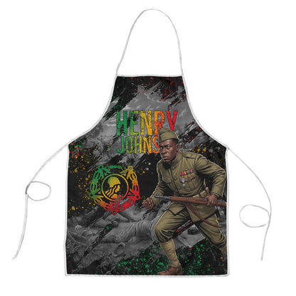 Henry Johnson Black History Month Apron Harlem Hellfighters Pan African Grunge Art