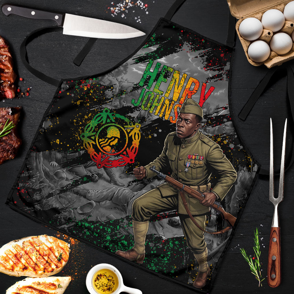 Henry Johnson Black History Month Apron Harlem Hellfighters Pan African Grunge Art