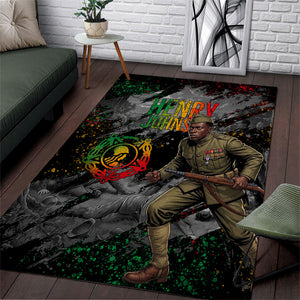 Henry Johnson Black History Month Area Rug Harlem Hellfighters Pan African Grunge Art