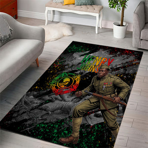 Henry Johnson Black History Month Area Rug Harlem Hellfighters Pan African Grunge Art