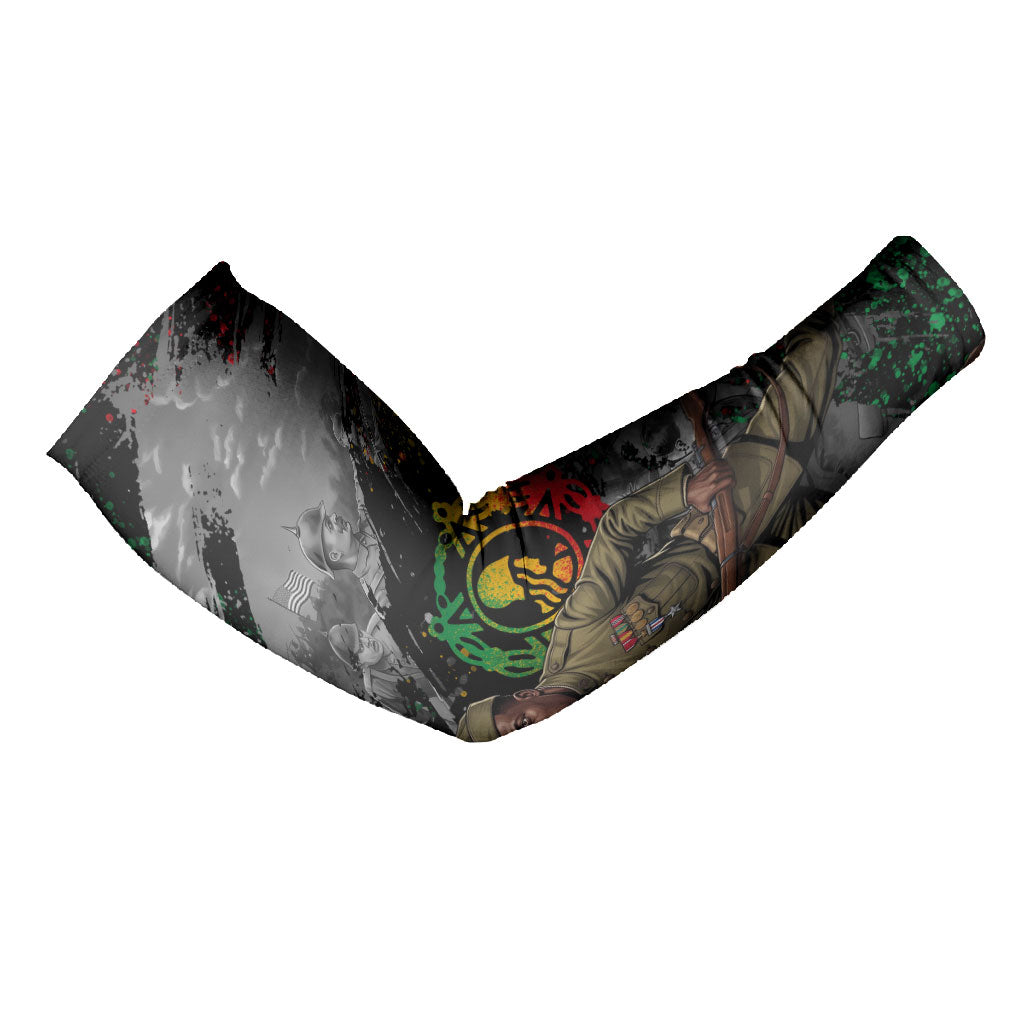 Henry Johnson Black History Month Arm Sleeves Harlem Hellfighters Pan African Grunge Art
