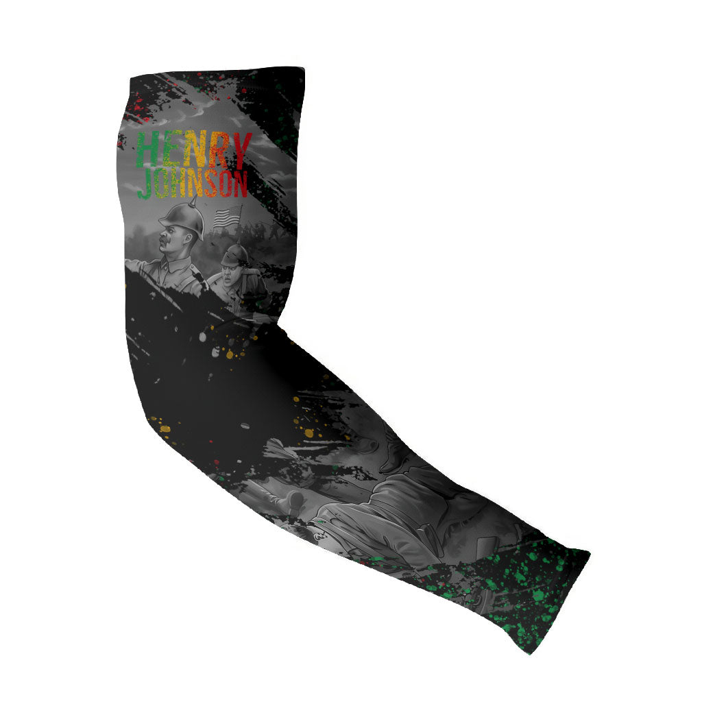 Henry Johnson Black History Month Arm Sleeves Harlem Hellfighters Pan African Grunge Art