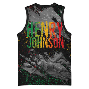 Henry Johnson Black History Month Basketball Jersey Harlem Hellfighters Pan African Grunge Art