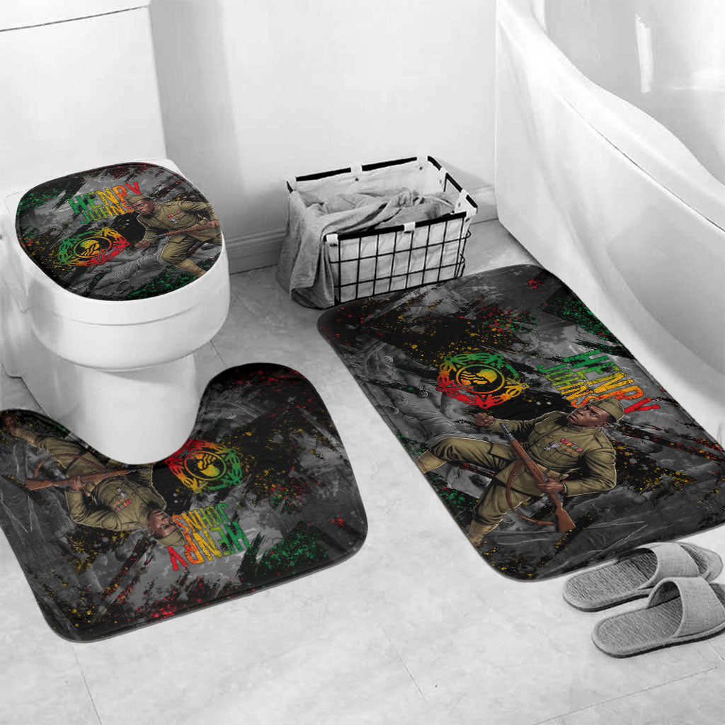 Henry Johnson Black History Month Bathroom Set Harlem Hellfighters Pan African Grunge Art