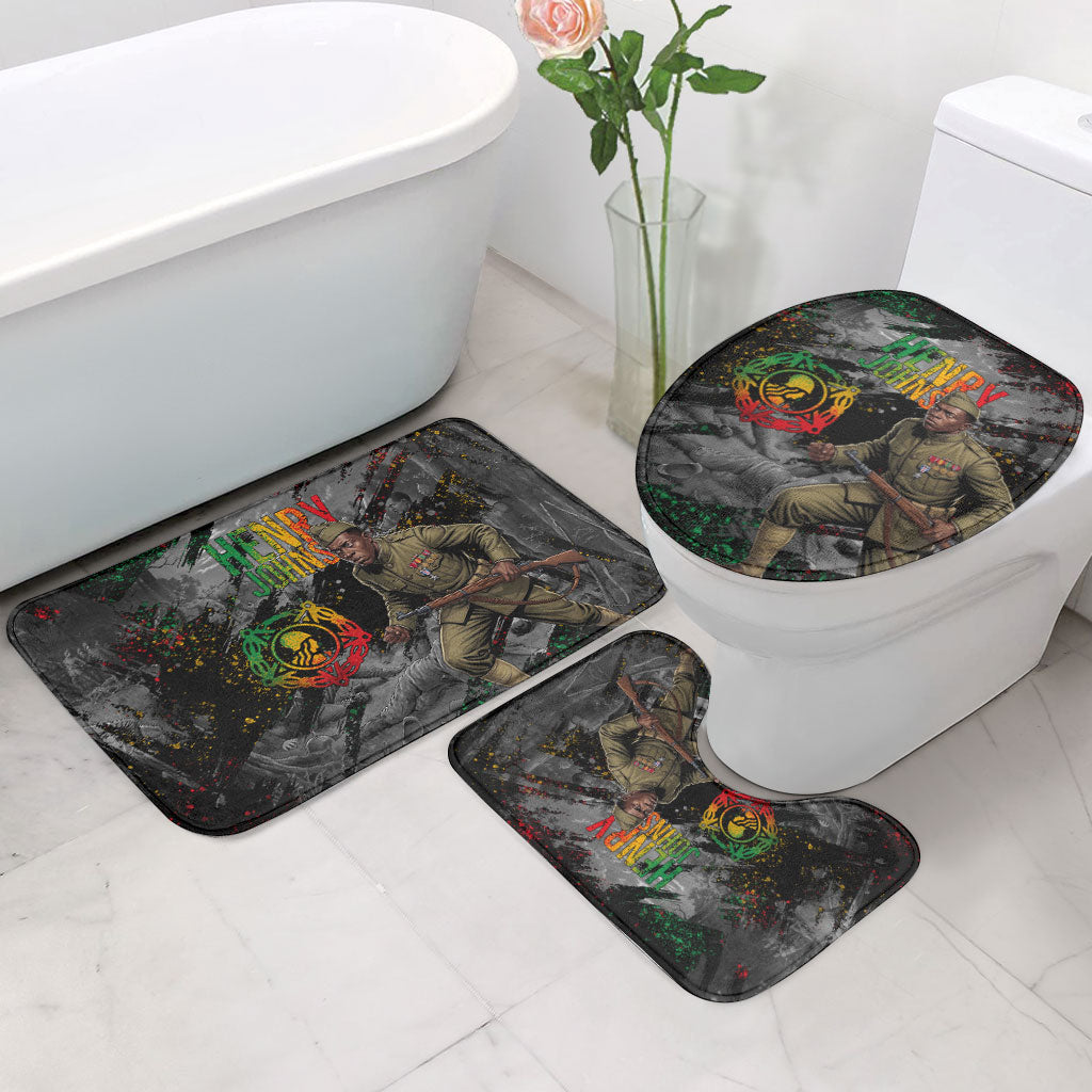 Henry Johnson Black History Month Bathroom Set Harlem Hellfighters Pan African Grunge Art