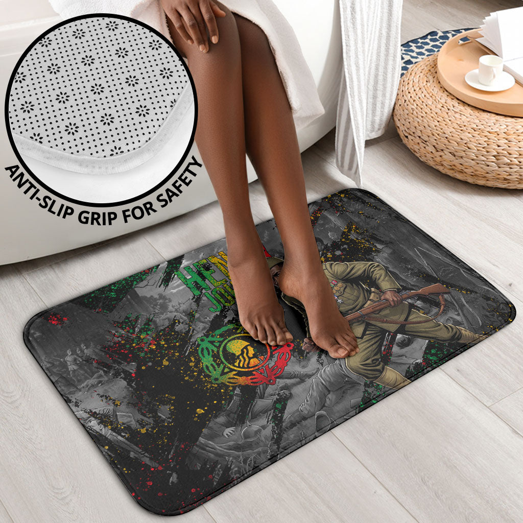 Henry Johnson Black History Month Bathroom Set Harlem Hellfighters Pan African Grunge Art