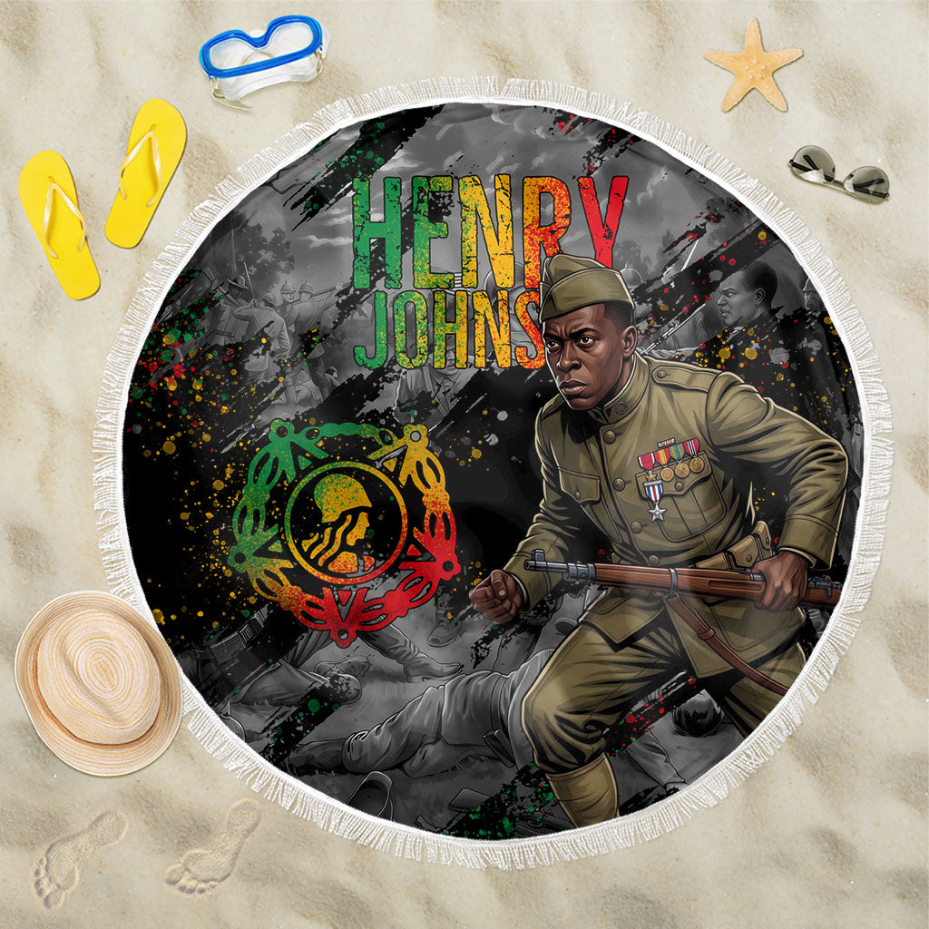 Henry Johnson Black History Month Beach Blanket Harlem Hellfighters Pan African Grunge Art