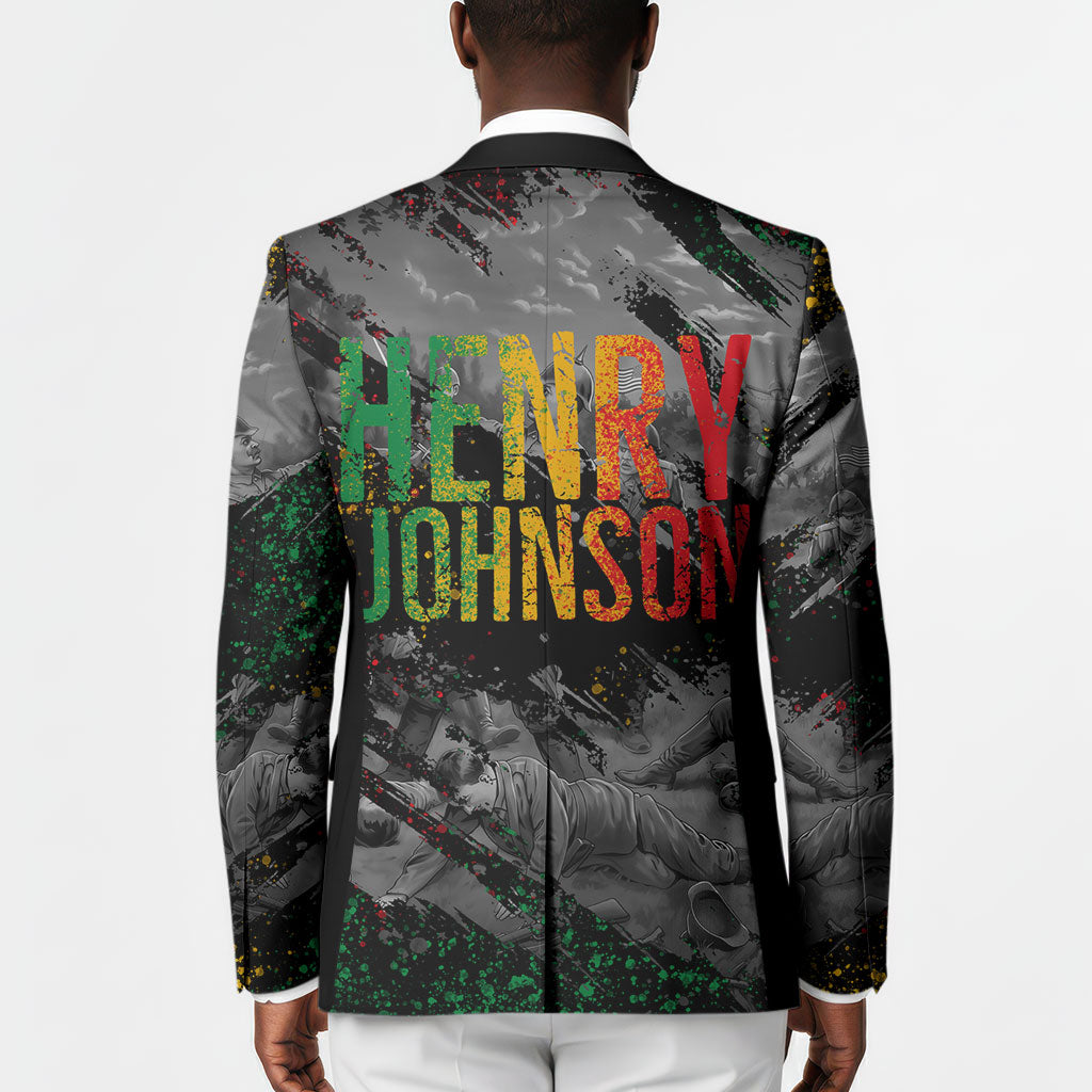 Henry Johnson Black History Month Blazer Harlem Hellfighters Pan African Grunge Art