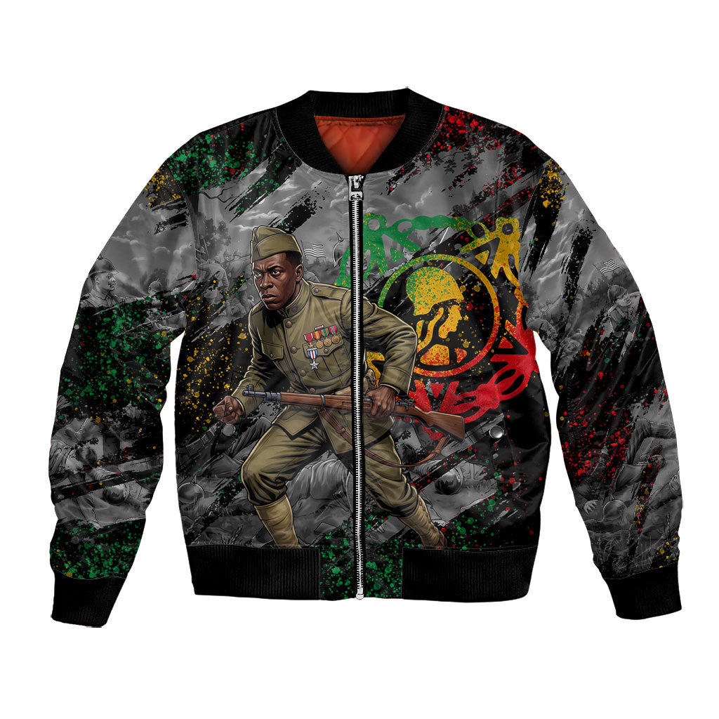 Henry Johnson Black History Month Bomber Jacket Harlem Hellfighters Pan African Grunge Art