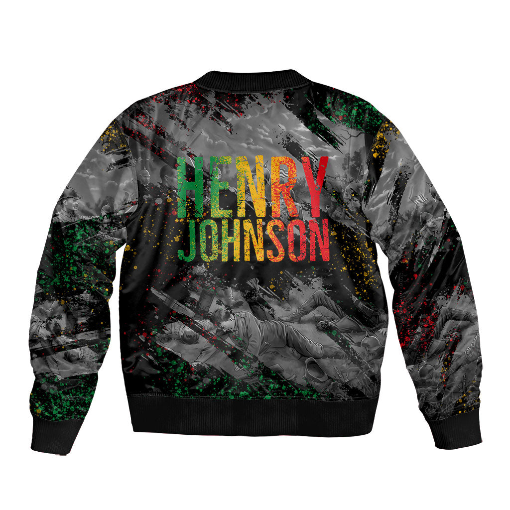 Henry Johnson Black History Month Bomber Jacket Harlem Hellfighters Pan African Grunge Art