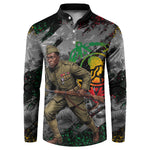Henry Johnson Black History Month Button Sweatshirt Harlem Hellfighters Pan African Grunge Art