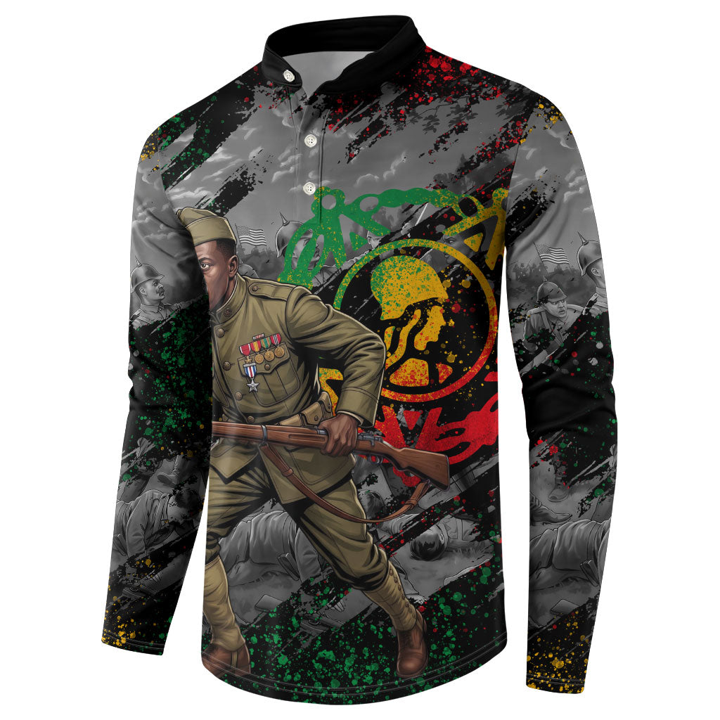 Henry Johnson Black History Month Button Sweatshirt Harlem Hellfighters Pan African Grunge Art