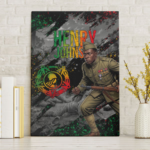 Henry Johnson Black History Month Canvas Wall Art Harlem Hellfighters Pan African Grunge Art