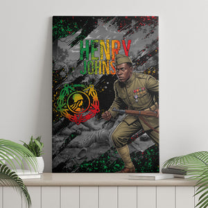 Henry Johnson Black History Month Canvas Wall Art Harlem Hellfighters Pan African Grunge Art