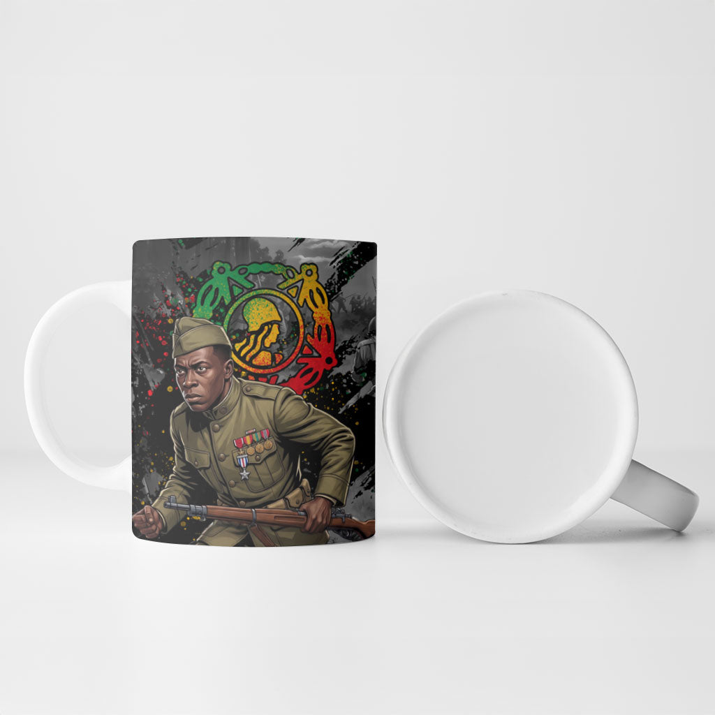Henry Johnson Black History Month Ceramic Mug Harlem Hellfighters Pan African Grunge Art