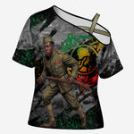Henry Johnson Black History Month Cross Shoulder Shirt Harlem Hellfighters Pan African Grunge Art
