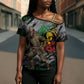 Henry Johnson Black History Month Cross Shoulder Shirt Harlem Hellfighters Pan African Grunge Art