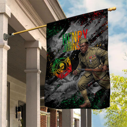 Henry Johnson Black History Month Garden Flag Harlem Hellfighters Pan African Grunge Art