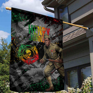 Henry Johnson Black History Month Garden Flag Harlem Hellfighters Pan African Grunge Art