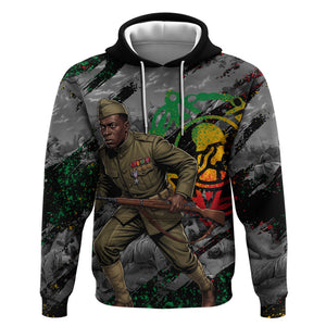 Henry Johnson Black History Month Hoodie Harlem Hellfighters Pan African Grunge Art
