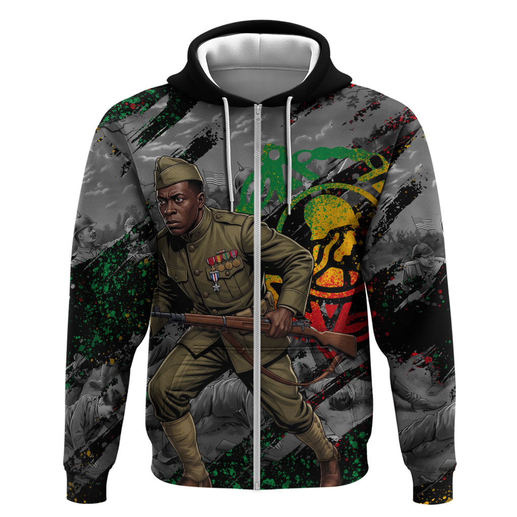 Henry Johnson Black History Month Hoodie Harlem Hellfighters Pan African Grunge Art