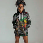 Henry Johnson Black History Month Hoodie Dress Harlem Hellfighters Pan African Grunge Art
