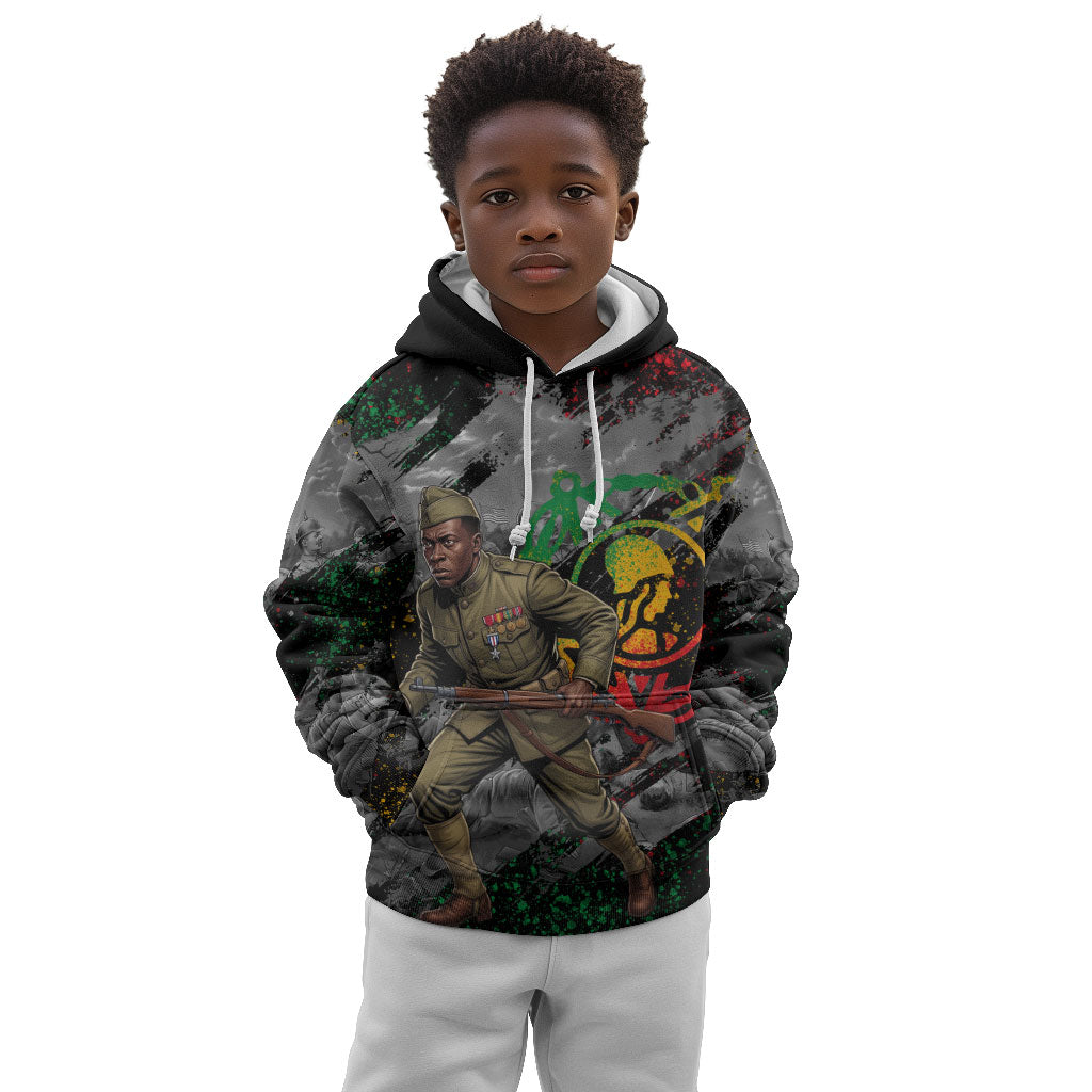 Henry Johnson Black History Month Kid Hoodie Harlem Hellfighters Pan African Grunge Art