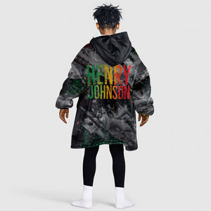 Henry Johnson Black History Month Kid Wearable Blanket Hoodie Harlem Hellfighters Pan African Grunge Art