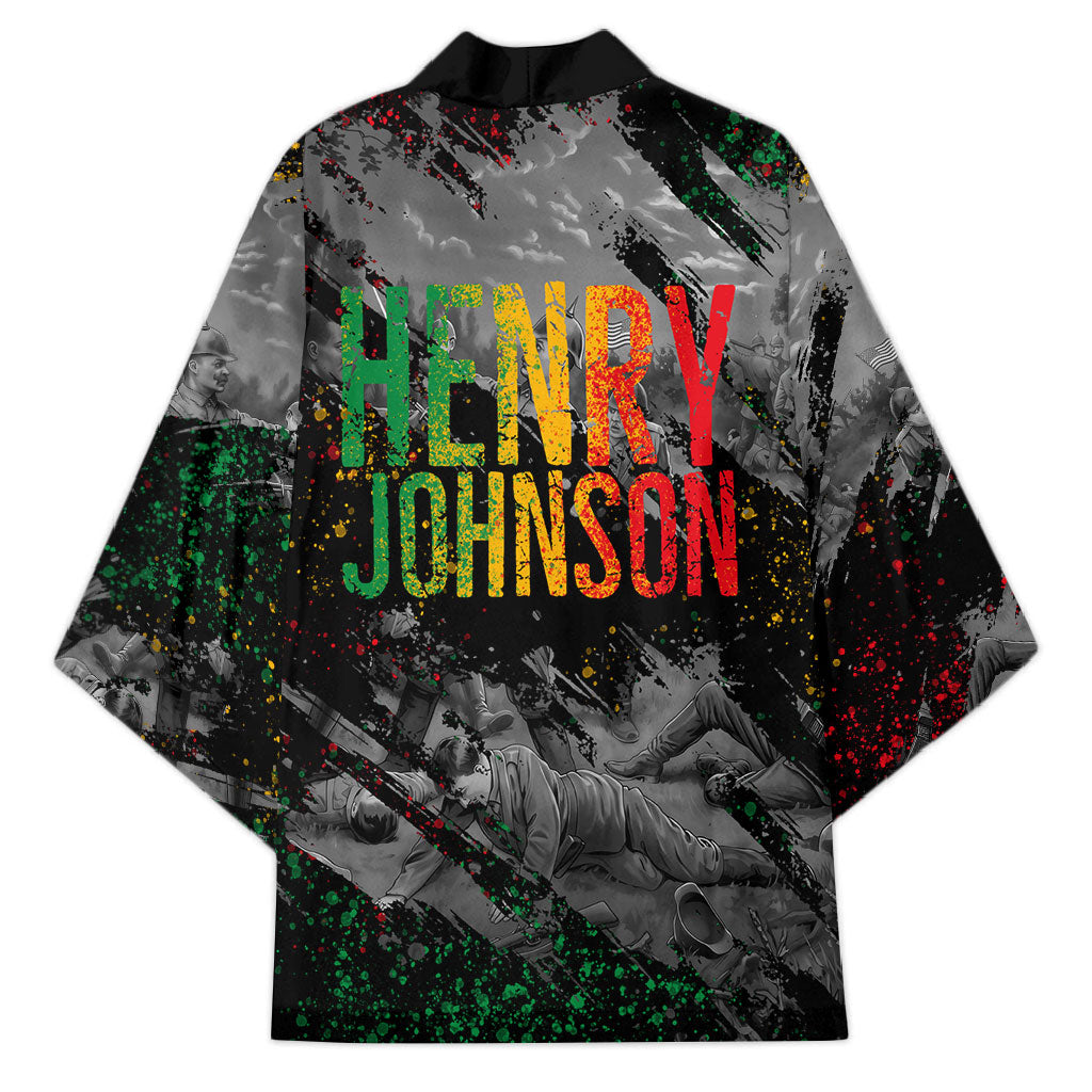 Henry Johnson Black History Month Kimono Harlem Hellfighters Pan African Grunge Art