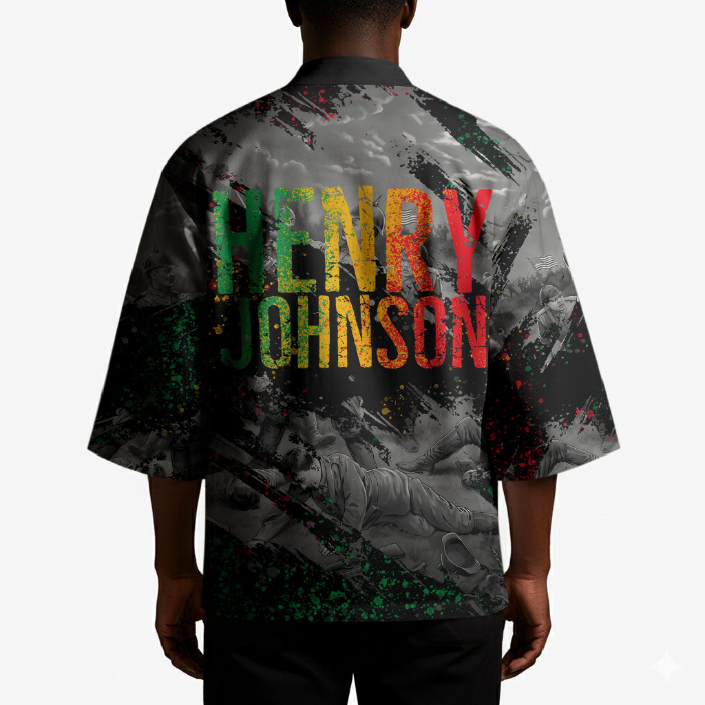 Henry Johnson Black History Month Kimono Harlem Hellfighters Pan African Grunge Art
