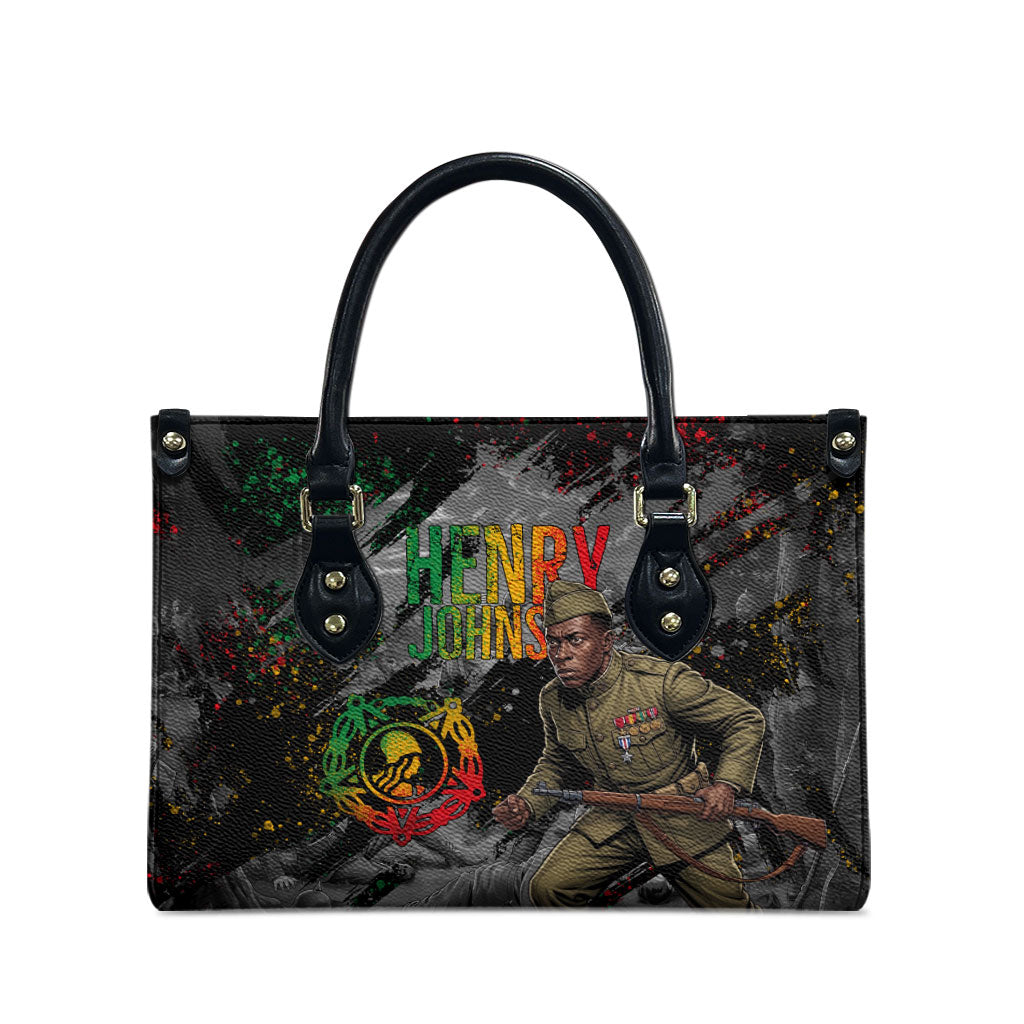 Henry Johnson Black History Month Leather Bag Harlem Hellfighters Pan African Grunge Art