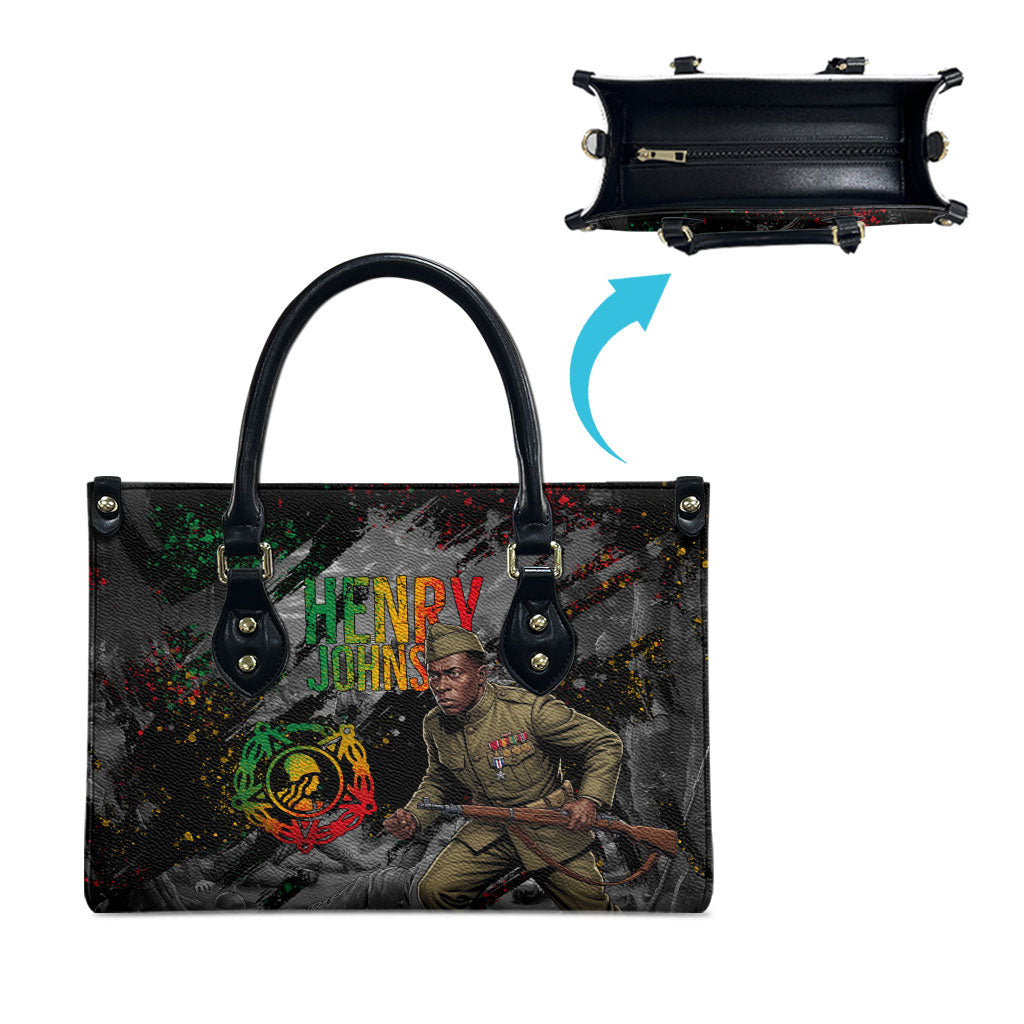 Henry Johnson Black History Month Leather Bag Harlem Hellfighters Pan African Grunge Art