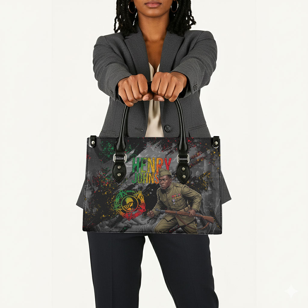 Henry Johnson Black History Month Leather Bag Harlem Hellfighters Pan African Grunge Art