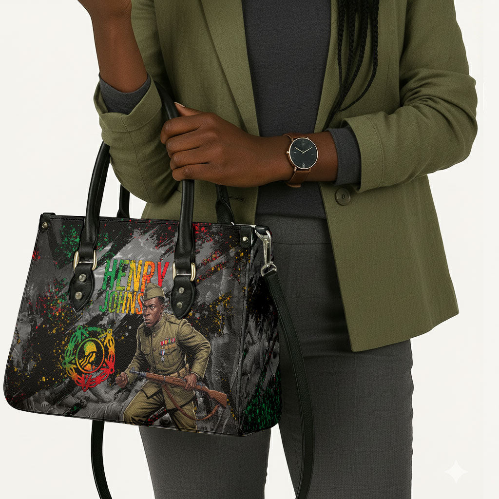 Henry Johnson Black History Month Leather Bag Harlem Hellfighters Pan African Grunge Art