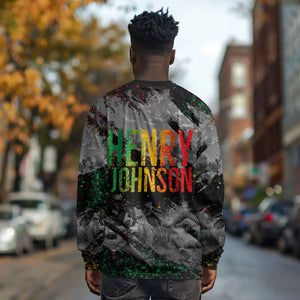 Henry Johnson Black History Month Long Sleeve Shirt Harlem Hellfighters Pan African Grunge Art